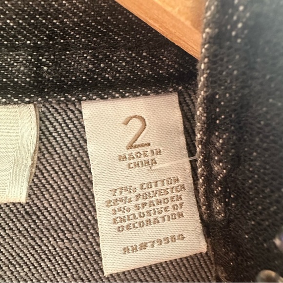 Chico’s Black Embellished Denim Jacket Size Large - Picture 10 of 11